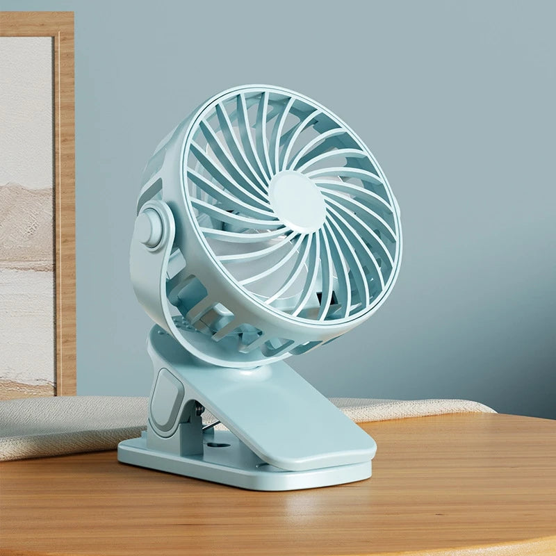 Portable Rechargeable Clip Fan 720° Rotatable Hanging Fan with Night Light Air Cooler for Outdoor Camping Ventilador