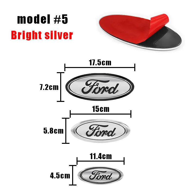 For Ford Focus Fiesta Ranger Mondeo Mustang Car Badge Front Grille Rear Trunk Hood Lid Logo Decor Cover Emblem Auto Accessories