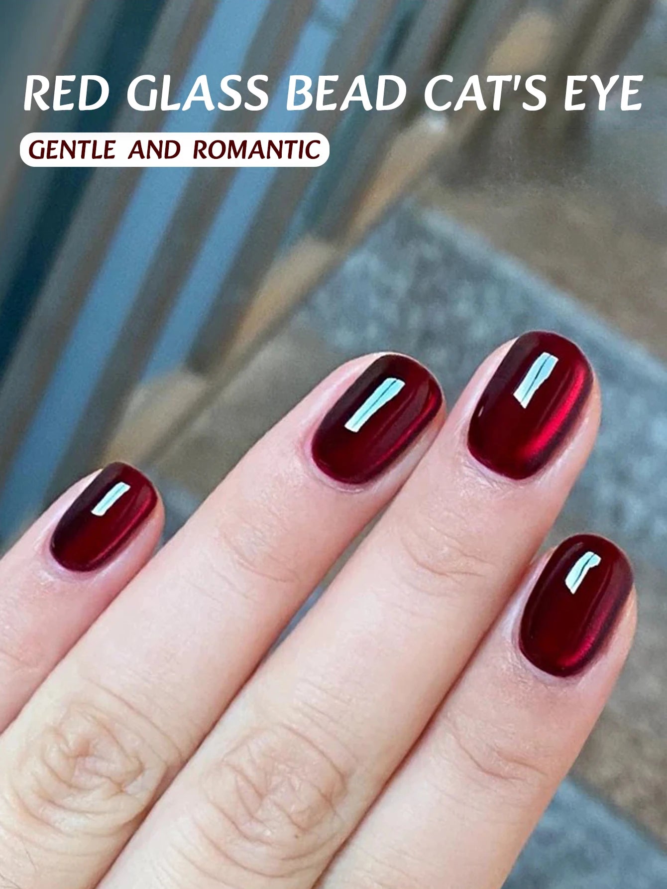 MIANEL 12ML Red Ocean Cat Eye Gel Nail Polish 2026 Top Selling Red Color Flash Glass Beads Cat Magnetic Gel Red Nails 1-9pcs