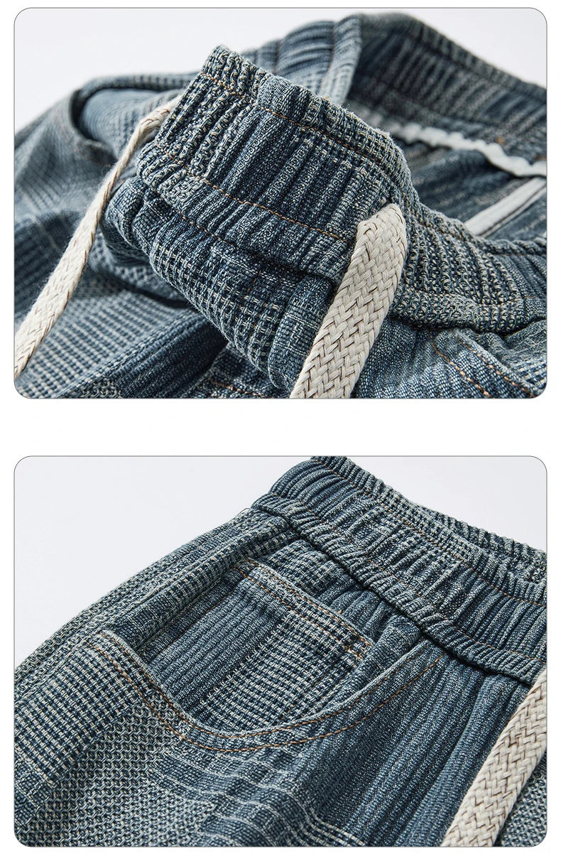 Casual Mens Clothing Baggy Denim Shorts Summer Fashion Starry Sky Pattern Elastic Waist Shorts Men Streetwear Short Jeans Korean