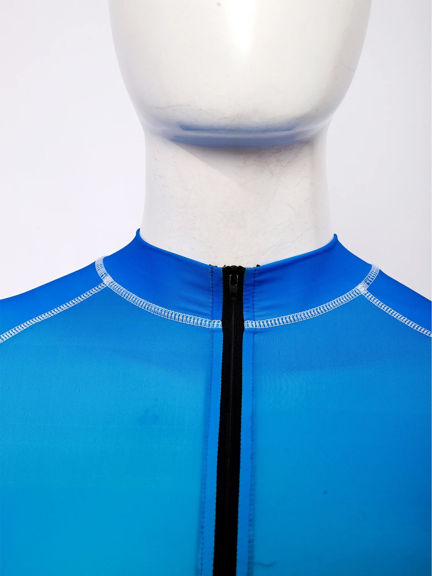 Men Gradient Bodysuit Rash Guard Swimwear Wetsuit Short Sleeve Zipper Bathing Suit Surfing Beach Pool Water Sports Wimsuit