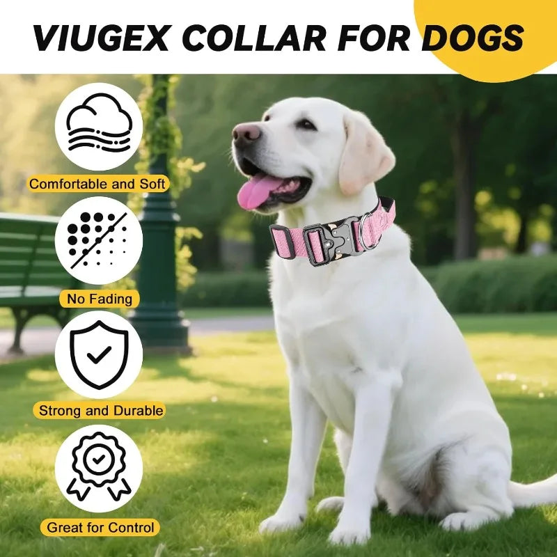 Pet Collar,Adjustable Heavy Duty Wide Thick Dog Collars with Quick Release Buckle, Soft Comfortable for Various body type Dogs