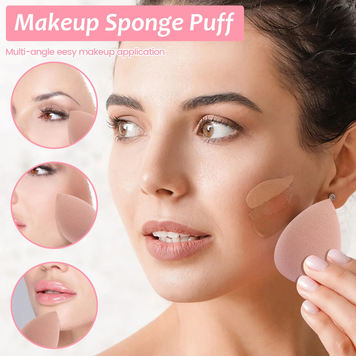 MAANGE 34PCS Makeup Tools Kit 30PCS Foundation Eyeshadow Blush Makeup Brush Cosmetic Makeup Remover Puff Sponge Set with Bag