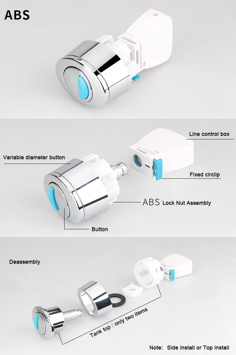 WETIPS Linear Control Toilet Fitting Outlet Valve Water Saving Flush Water Saving Flush Kit Toilet Tank Drain Fittings System