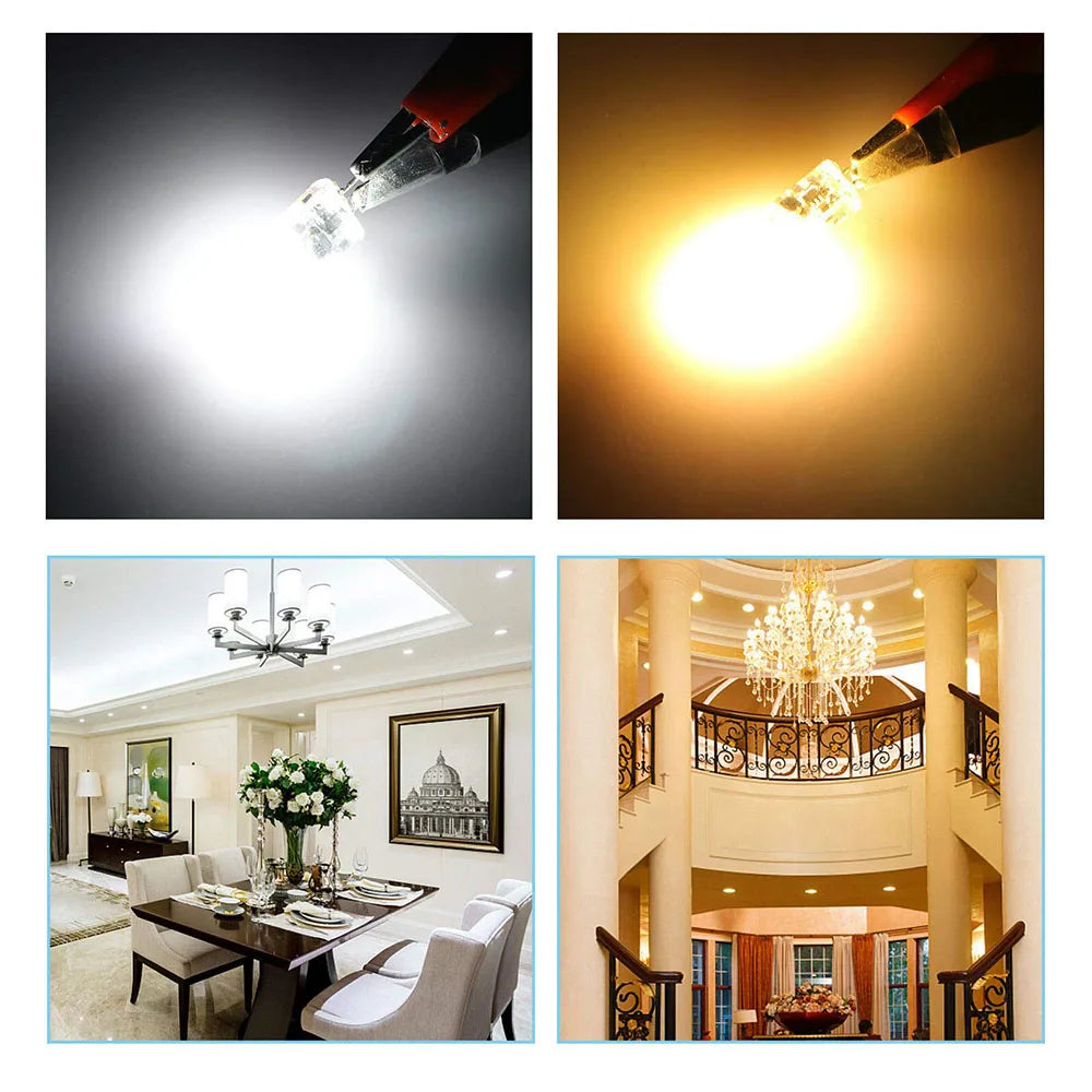 10PCS LED COB Lamp 6W Bulbs Dimmable G4 mini COB AC DC 12V 220V Candle Lights Replace 30W 40W Halogen for Chandelier Spotlight