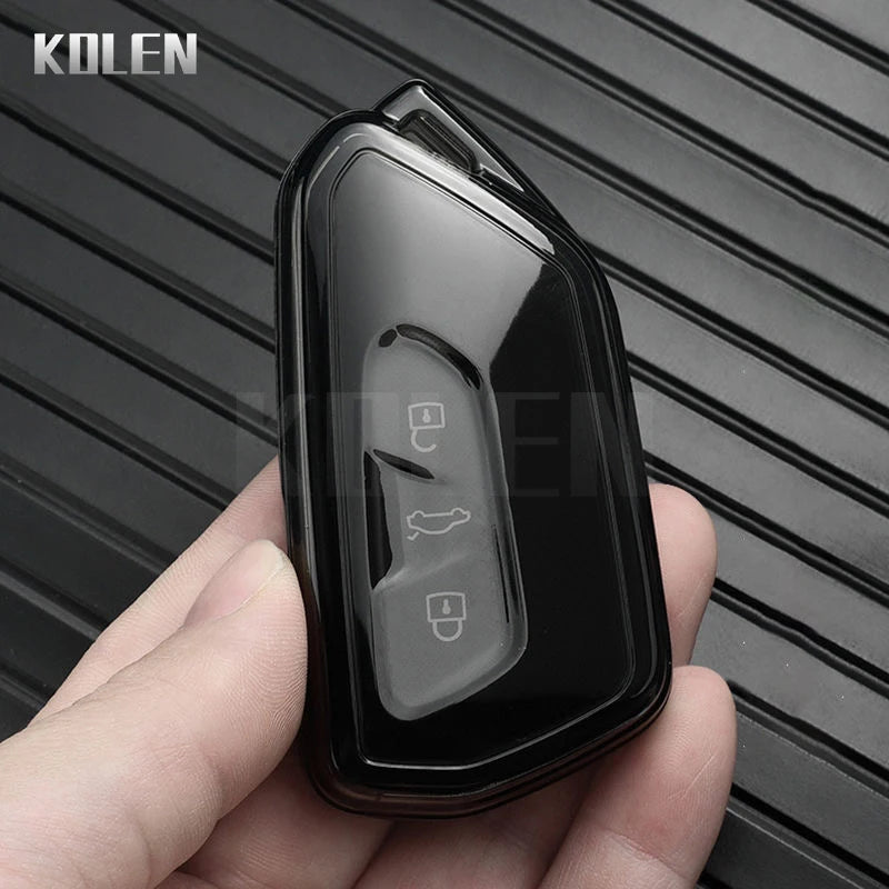 TPU Car Key Case Cover Shell Fob For VW Volkswagen Golf 8 MK8 2020 For Skoda Octavia For Seat Key Protector Accessories Keychain