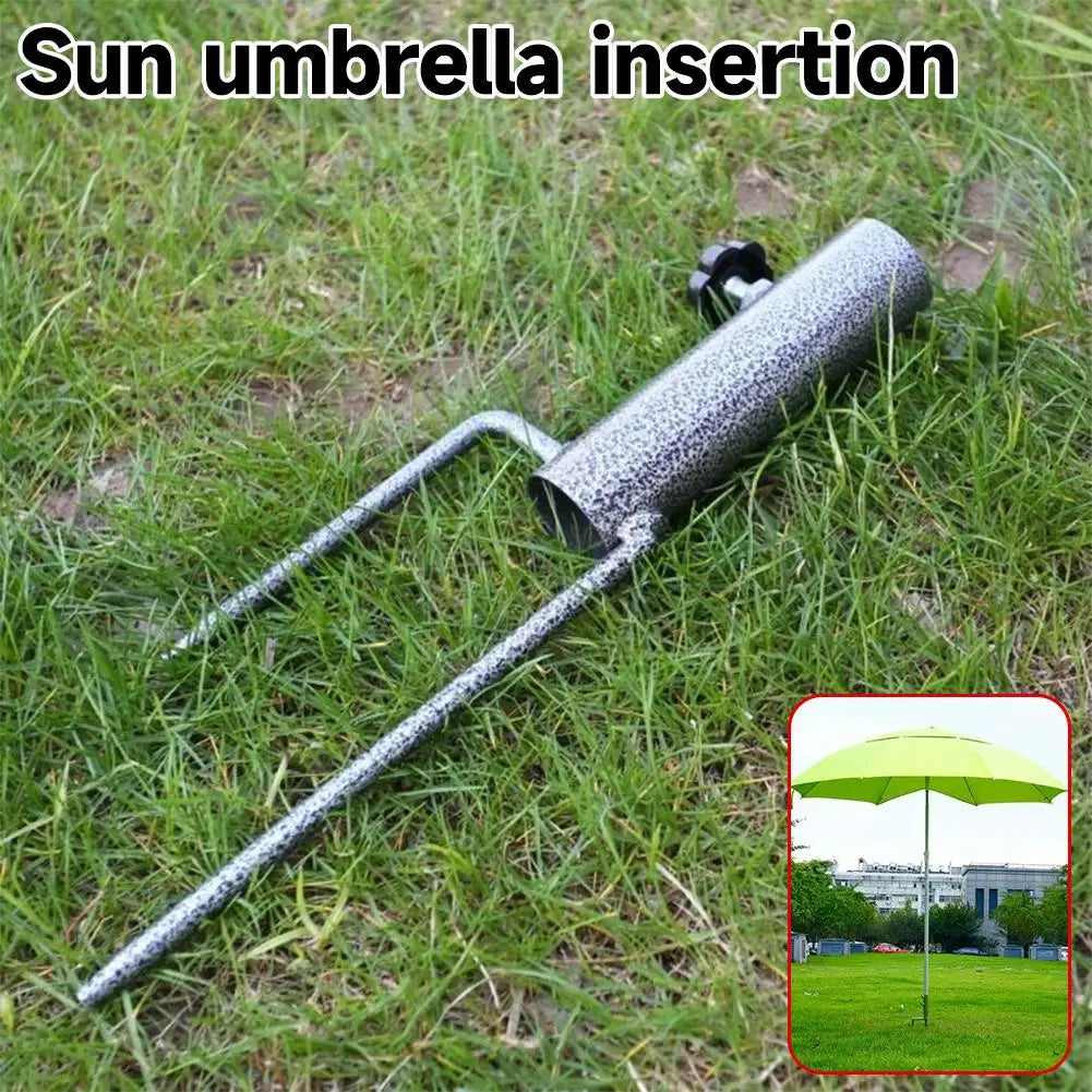Black Diamond Sun Umbrella Inserted Beach Fishing Gear Yard Umbrella Base Two Feet Nailed for Sitting
