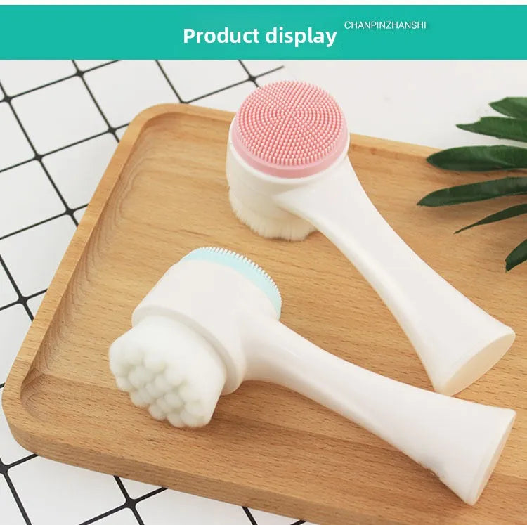 Facial Cleansing Brush–Deep Cleaning,Suppress Fine Lines,Silicone Bristles,Ergonomic Handle,Eco-Friendly,Portable Face Scrubber