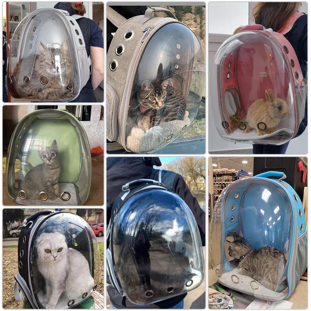 Pet Carriers Cat Carrier Bags Breathable Small Dog Cat Backpack Travel Space Capsule Cage Pet Transport Bag Carrying for Cats