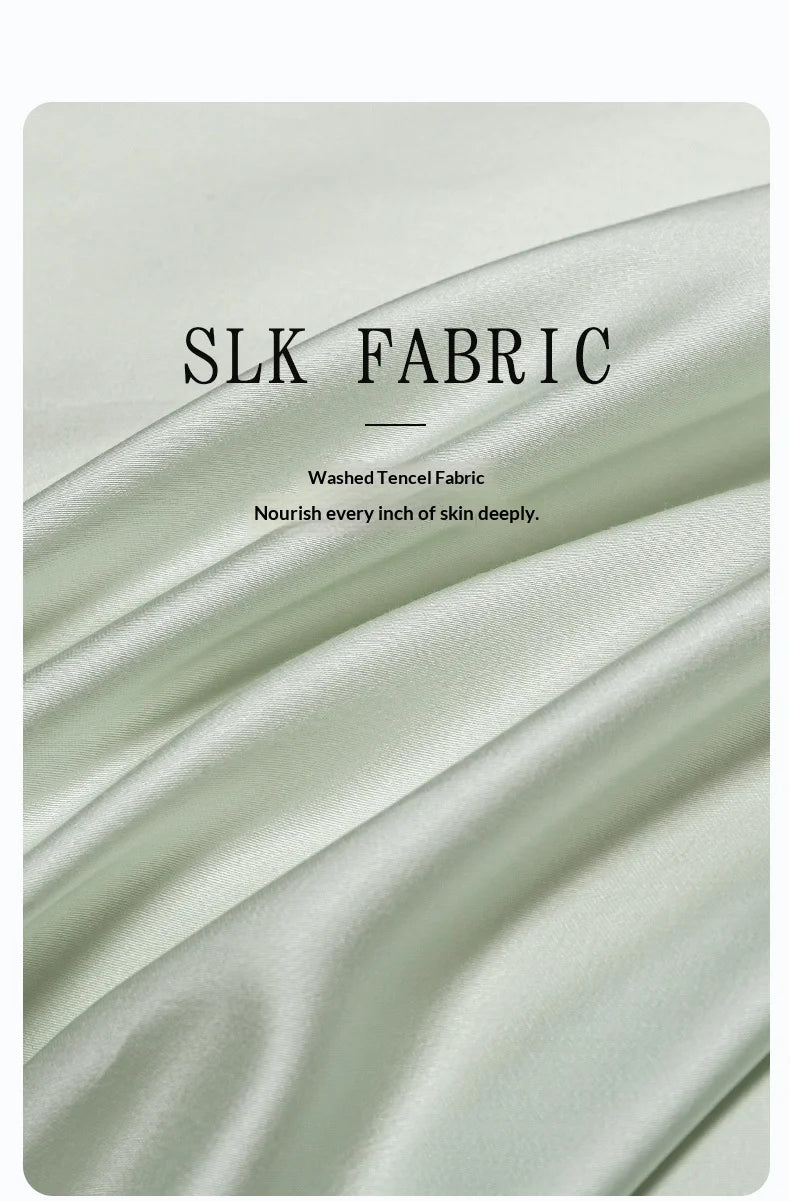 New Washed Ice Silk Bedding Set 4PCS Summer Cool Touch Rope Design Sheet Set Soft Breathable Hotel Luxury Twin/Full/Queen Size