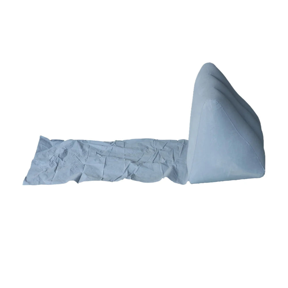 Inflatable Soft Beach Pillow Wedge Mat PVC Foldable Flocking Travel Portable Back Support Triangle Cushion Leisure Lounger
