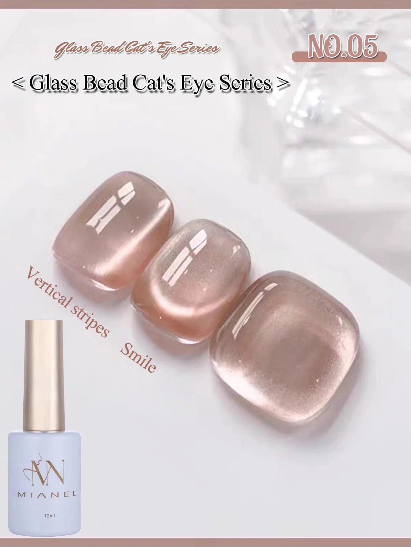 MIANEL 12ML Red Ocean Cat Eye Gel Nail Polish 2026 Top Selling Red Color Flash Glass Beads Cat Magnetic Gel Red Nails 1-9pcs