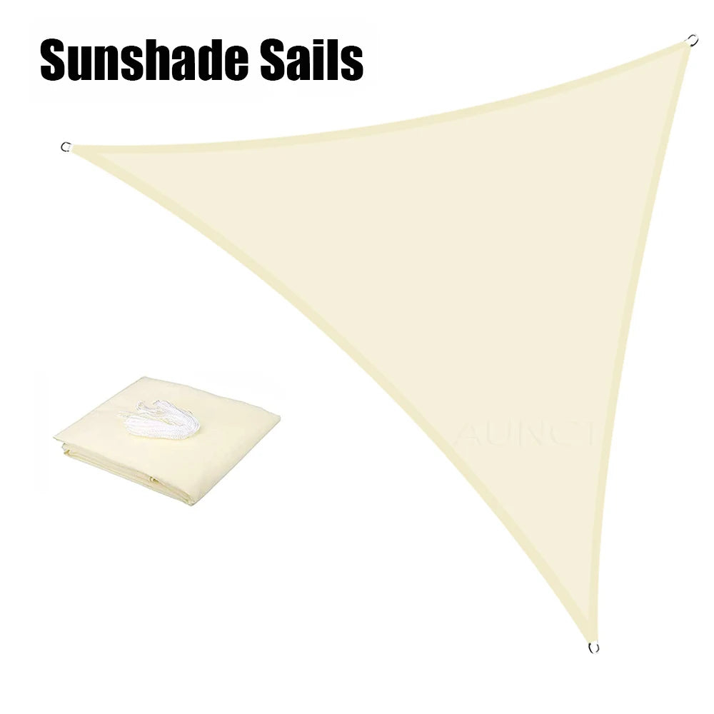 5x5x5/2x2x2M Waterproof Sun Shelter Triangle Sunshade Protection Outdoor Canopy Garden Patio Pool Shade Sail Awning Shade Cloth