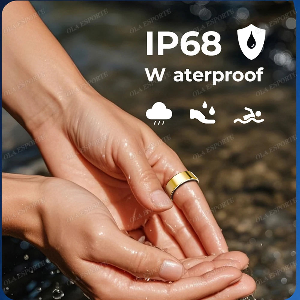 New R09 Smart Ring Men Women with Charging Case,Heart Rate Blood Oxygen,Skin Temperature Monitor,5ATM Waterproof For Android IOS
