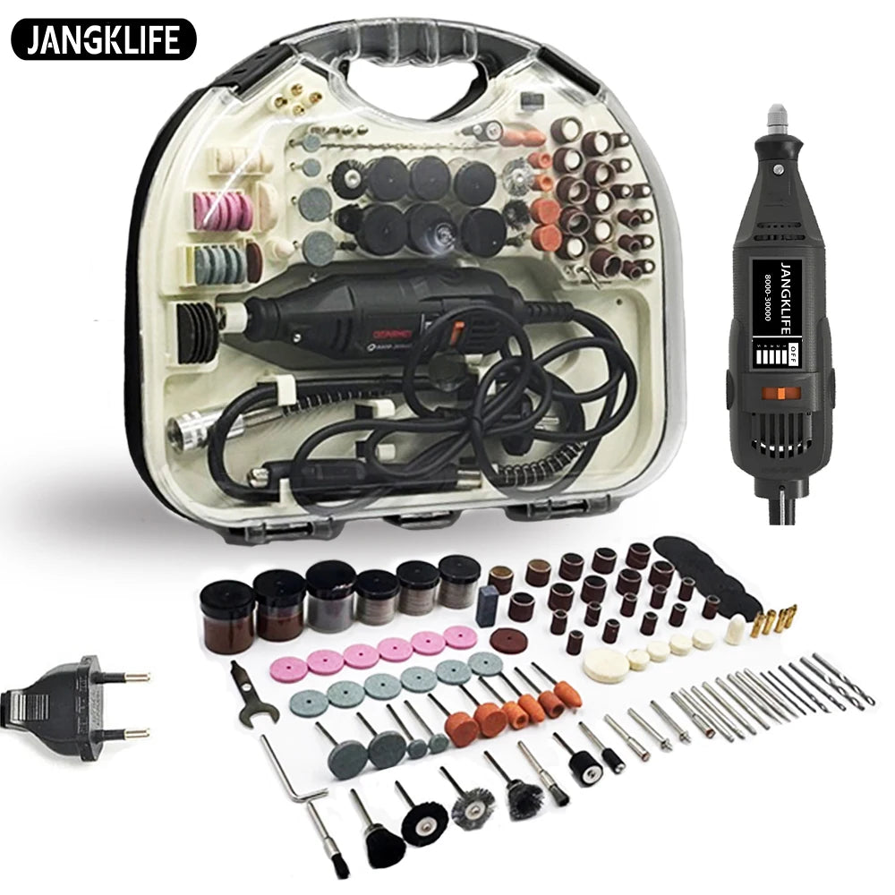 JANGKLIFE110-220V polishing and drilling, high-power grinder and 211pcs set, cutting, engraving, multi-function electric grinder