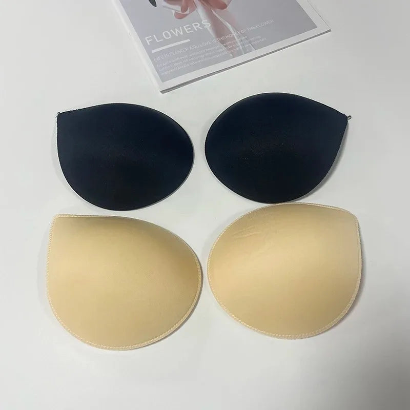 1pair Thick Sponge Bra Pads for Women Swimsuit Breast Push Up Breast Enhancer Removeable Bra Pads Inserts Cups Bra Accessories