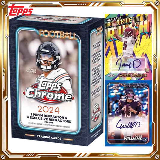 2024 Topps Chrome Football NFL Card Mystery Value Box Genuine Trading Cards Game Toys Holiday Birthday Gifts for Boys Girls