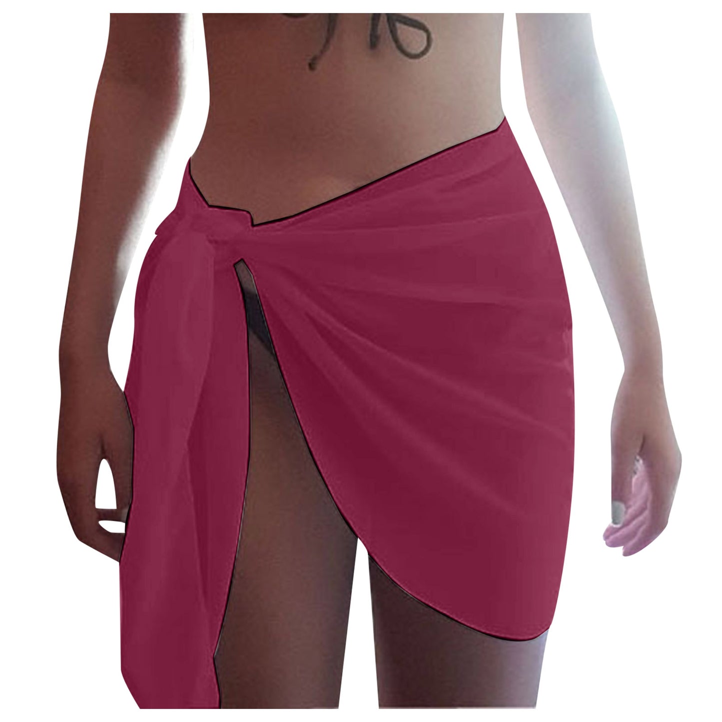 Women Cover Up Skirt Solid Color Swimsuit Female Side Knot Cover-Ups Summer Beach Dress Swimwear Bikini Cover Up пляжная одежда