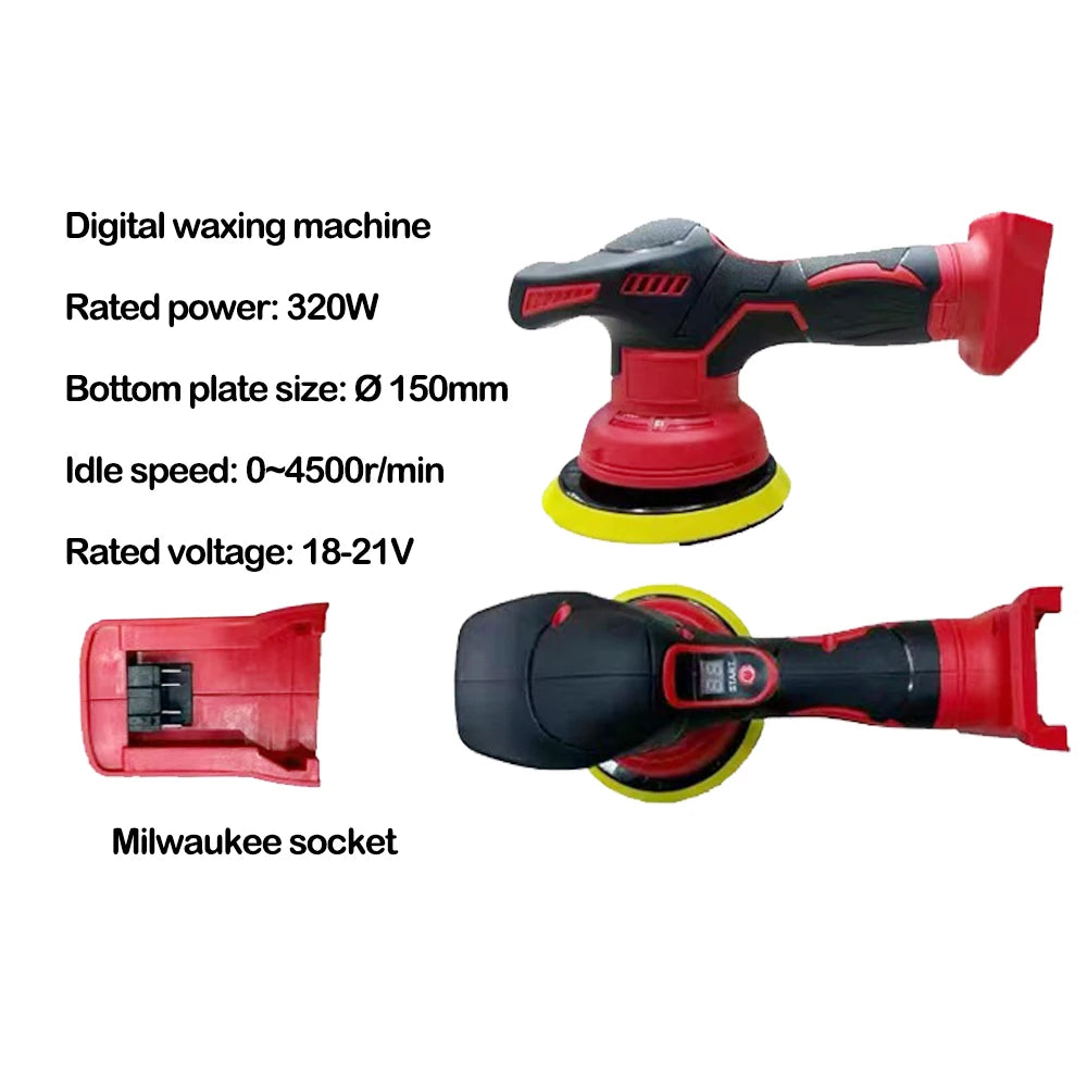 Cordless Car Polisher 8 Gears Adjustable Auto Electric Waxing Sanding Sealing Glaze Tool Fit Dewalt/Milwaukee/makita 20V Battery
