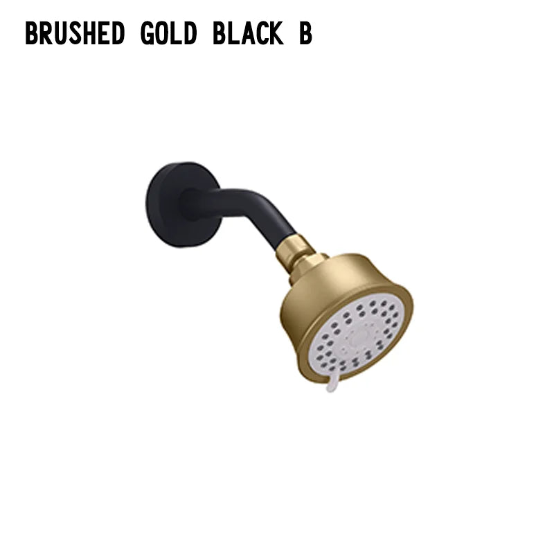 High Quality Brushed Gold Wall Mounted Bathroom Shower Mixer Brass Faucet Hot Cold Water Mixer Tap ABS Head Rainfall Shower Set