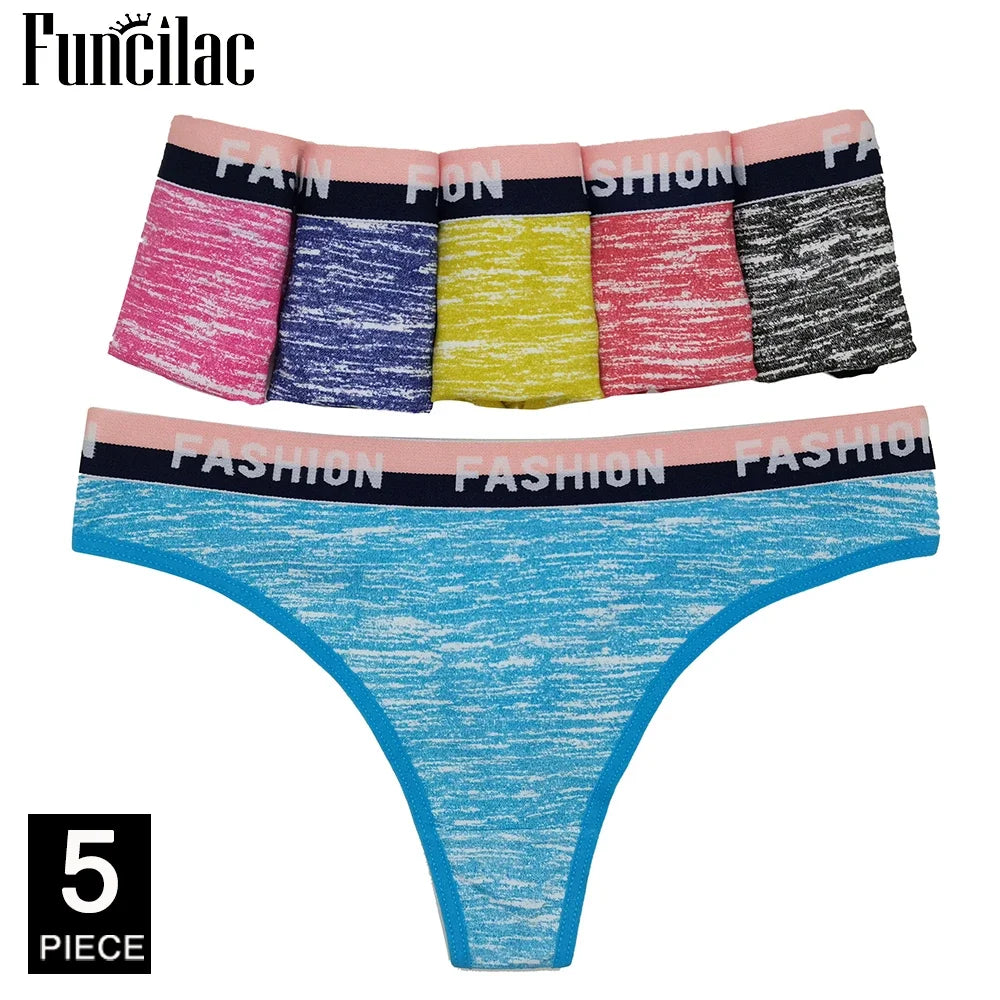 Women Thongs and G Strings Sexy Cotton Panties Ladies Underwear Tanga Mujer String Femme Lingerie 5 pcs/lot