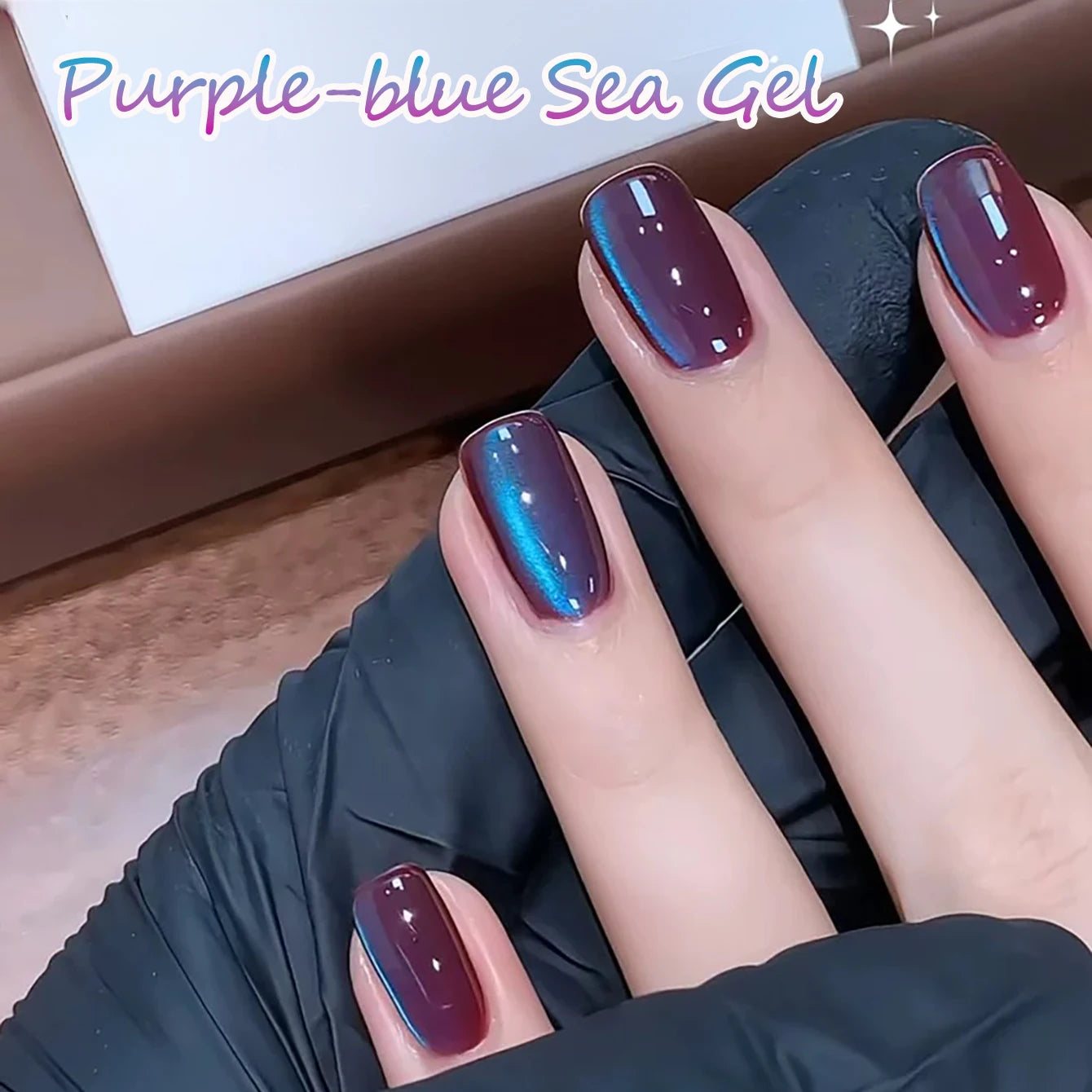 ZH 12ML 12-Color Christmas Red Nails Fiery Sunset Glass Bead Cat Eye Gel Nail Polish Fine Powder Cat Magnetic Gel Nail Salon