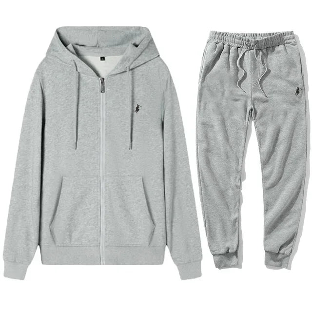 Men's classic hoodies and sport pants for autumn and winter, suitable for casual fitness, warmth and casual sportswear sets in a