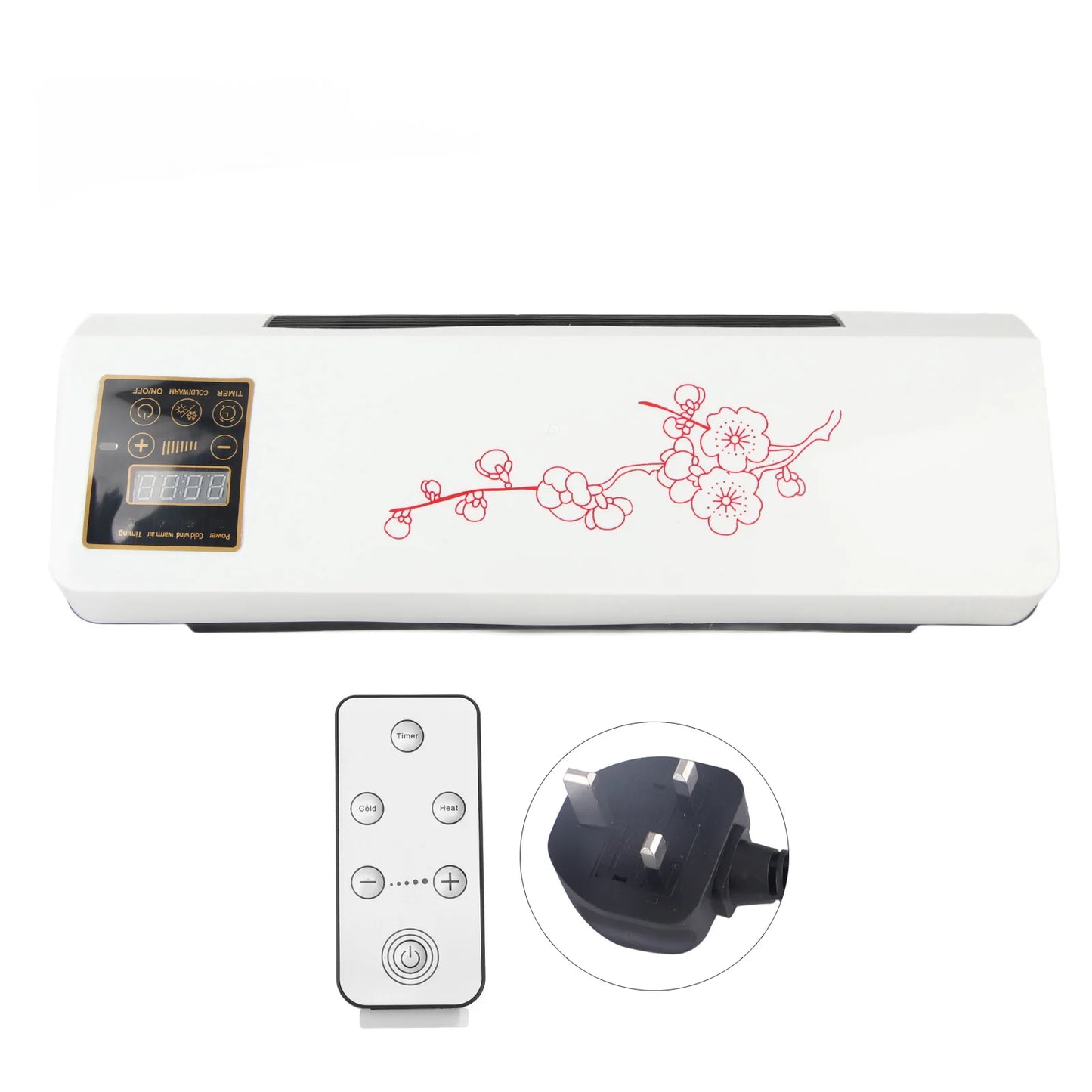 Air Heater Fan Electric Air Conditioner Fan Wall Mount Easy  Temperature  Timer Heating and Cooling Fan Electric Heating Fan