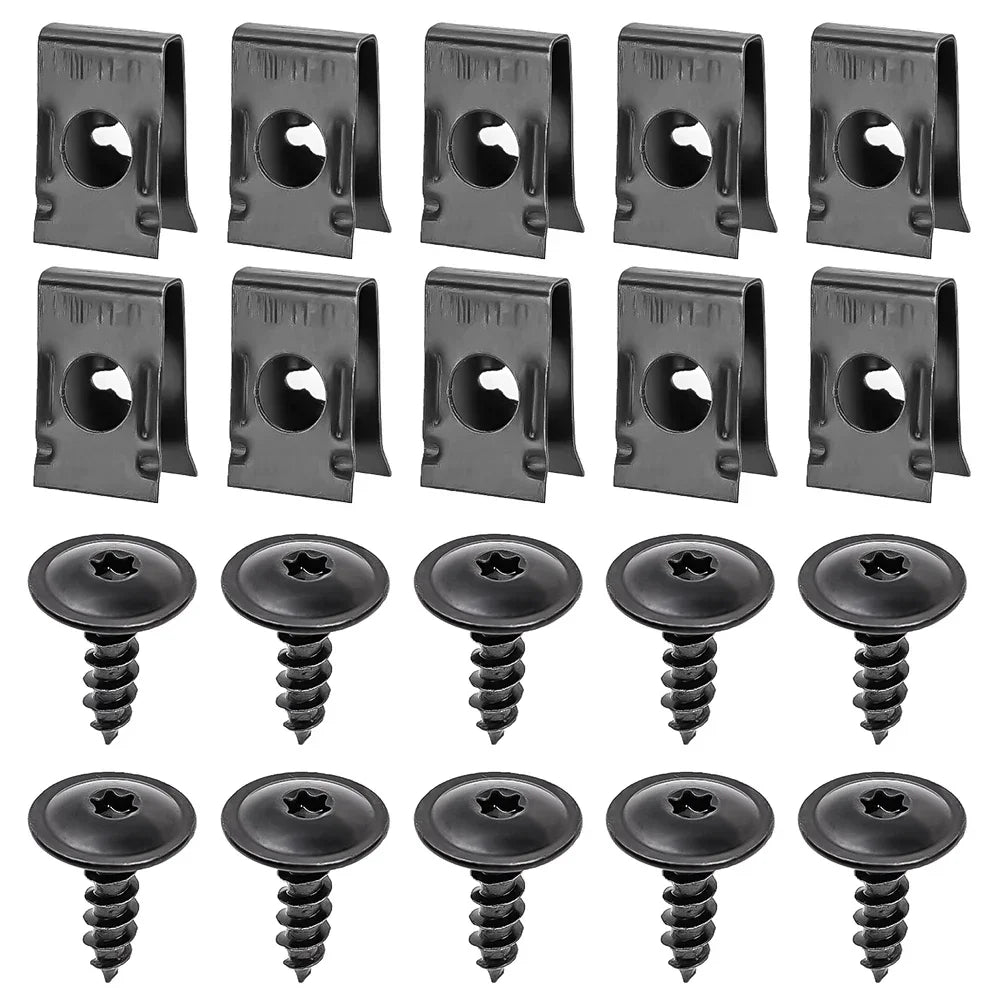 Car Self-tapping Screw Fasteners Auto Metal U-shaped Spacers Self-Tapping Screws Kit Car Motorcycle Modification Accessories