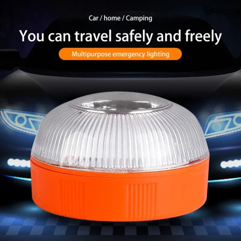 Led Car Strobe Warning Light Portable Emergency Light Magnetic Induction Road Accident Light Safety Accessory Flashing Light