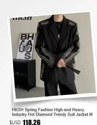 HKSH Summer Men's Workwear Shorts Trendy Brand Ins High Street Loose Outerwear Knee-length Pants Trendy Straight Pockets HK0673