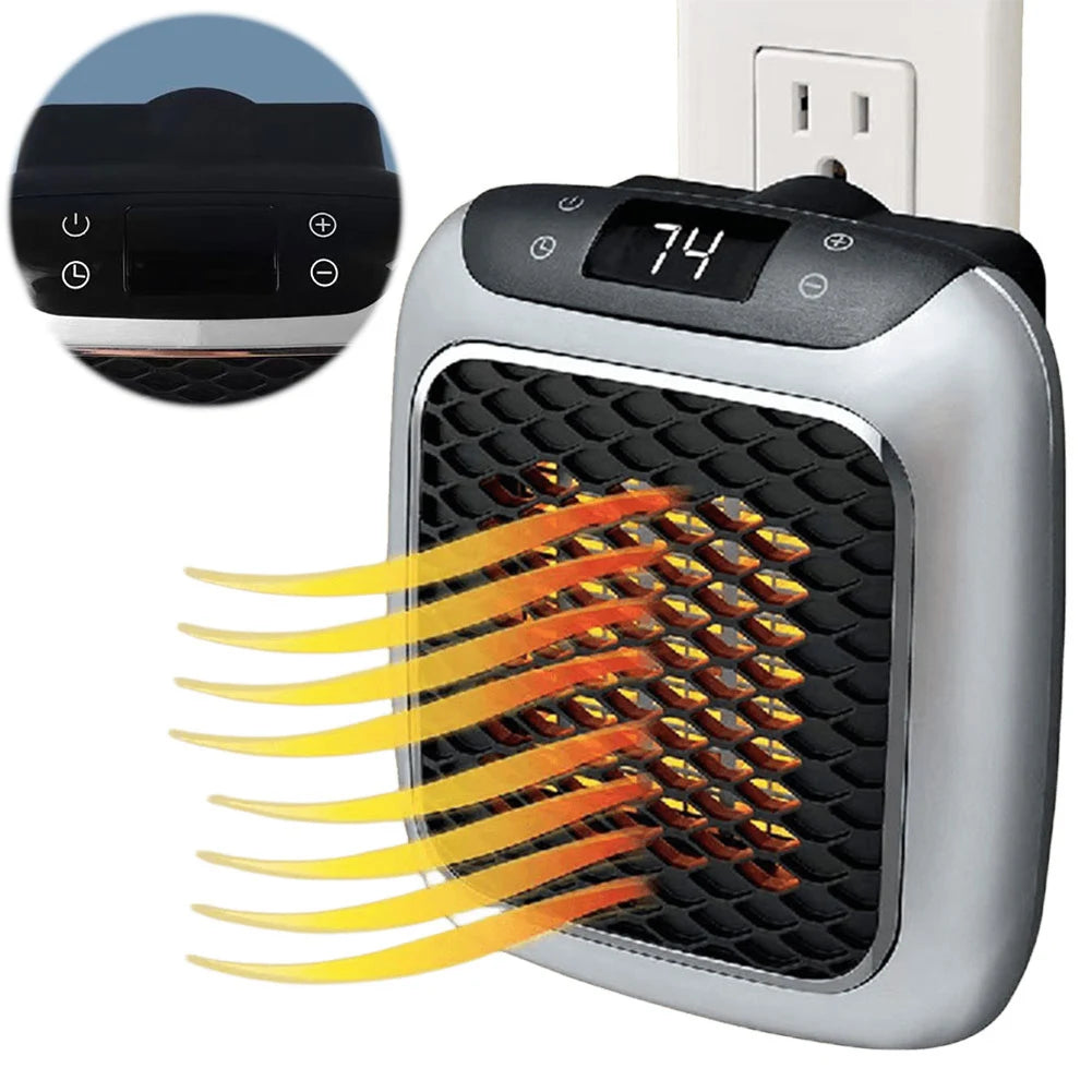 800W Portable Electric Heater EU Small Bathroom Fast Heating Fans Bedroom Heater Home Use Warming Device with Remote Control