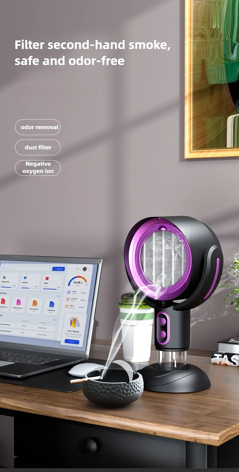 Small desktop range hood, portable charging, deodorization, air filtration, smoking machine, barbecue, hotpot companion.