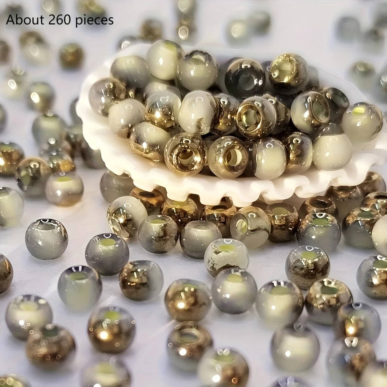 DIY handmade jewelry materials with round beads, colorful beading, accessories for making bracelets, earrings and necklaces