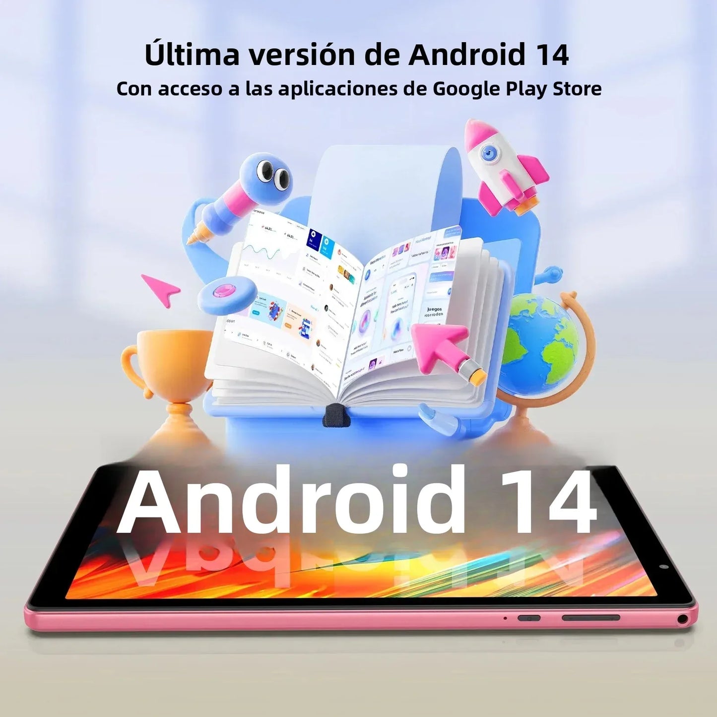 Latest Android 14 Tablet, 10-inch Tablet, Quad-core Processor, 5G WiFi, 4GB ROM + 32GB RAM, 1280*800 Resolution, 6000mAh Battery