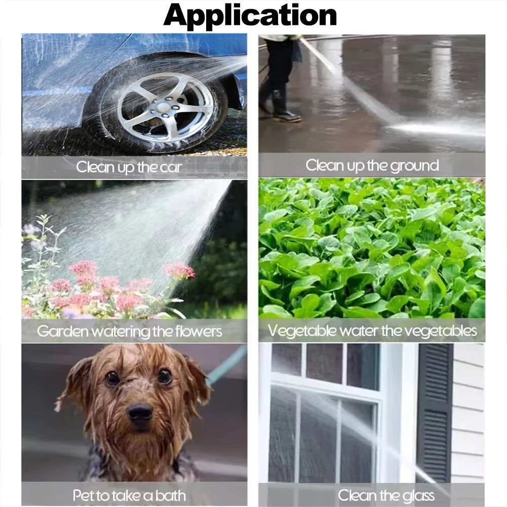 High-Pressure Car Wash Water Gun Adjustable Nozzle Car Wash Gun Powerful Sprayer for Car Washing Home Cleaning Auto Accessories