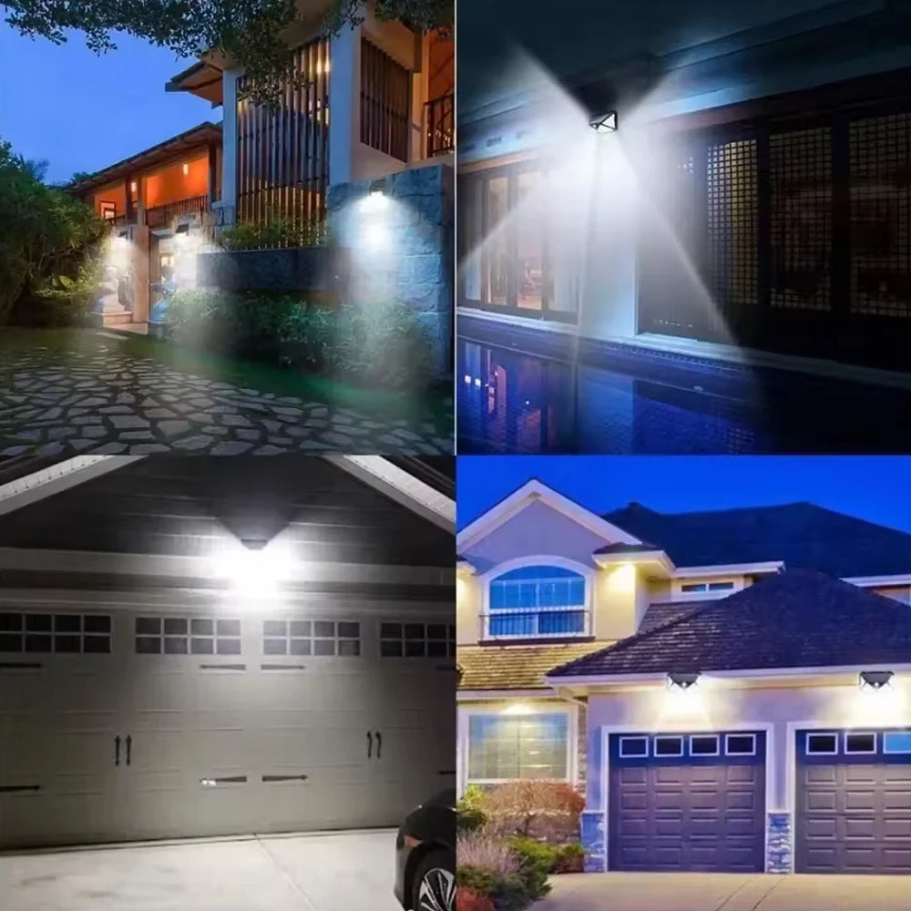 Outdoor Solar Patio Wall Light, Garden Home Wall Decor 100 LED Exterior Wall Light