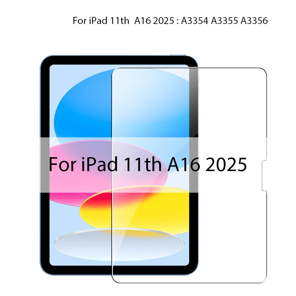 Tempered Glass Screen Protector For Ipad Pro 13 11th M5 M4 2025 12.9 A16 Air 11 5 4 M3 M2 10 9 9th 10th Generation Mini 7 6 Film