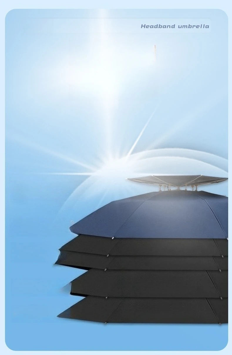 Head Mounted Fishing Umbrella Cap Multi functional Outdoor Sunshade Head Umbrella Cap Adult Sunny and Rainy Umbrella