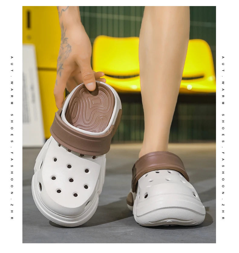 Summer Men's Thick-Soled Non-Slip Breathable Toe-Cap Sandals Casual Beach Slippers Plus Size Multicolor Men Shoes