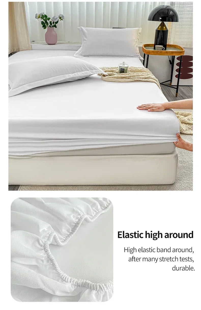 Premium Solid Color Brushed Fitted Sheet,Ultra-Soft Sateen Weave for Cozy Nights - Hypoallergenic and Easy Care Bedding