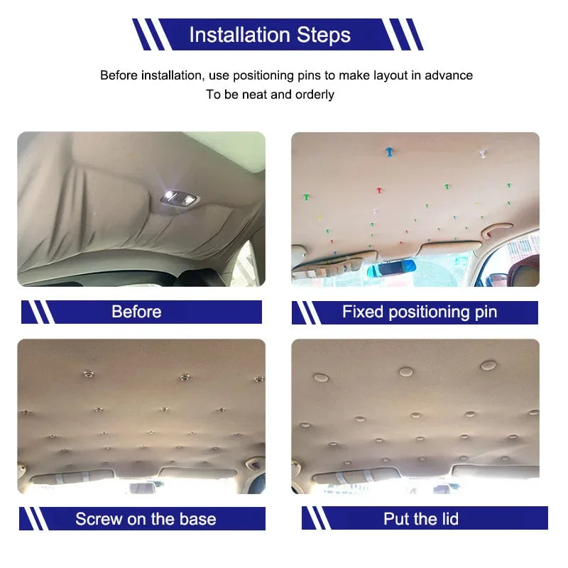 Car Interior Roof Fixing Buckles Screw Set Headliner Cloth Fabric Rivets Retainer Buckle Fastener Auto Accessories