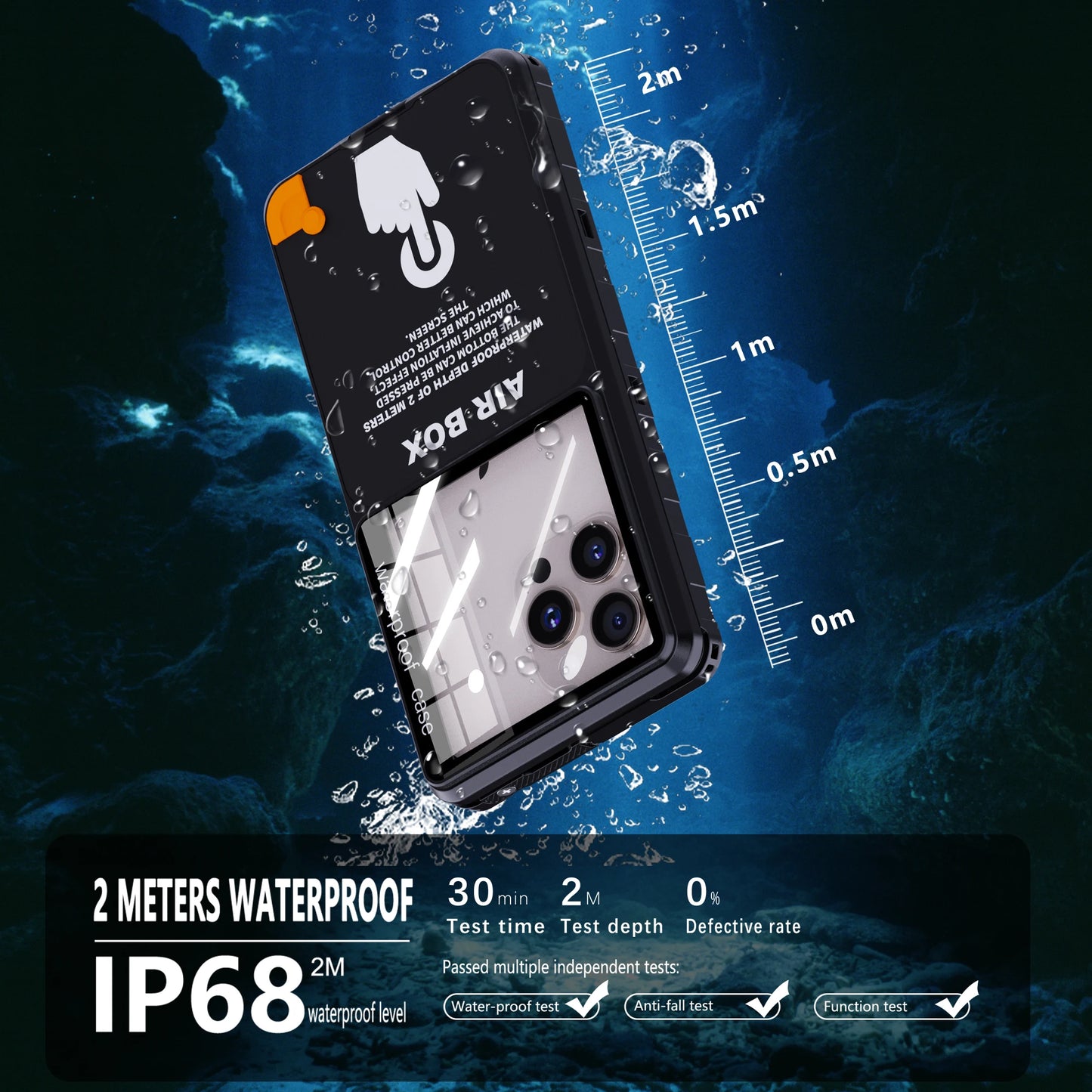 Shellbox Waterproof Phone Case for 6.9' Devices Transparent Universal Touch Screen Underwater Dust And Drop Protection IP68 New