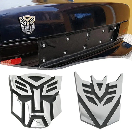 1Pcs Car Aluminum Alloy Autobots Transformers Emblem Car Body Rear Trunk Logo Stickers Side Window Decal Decoration Accessories