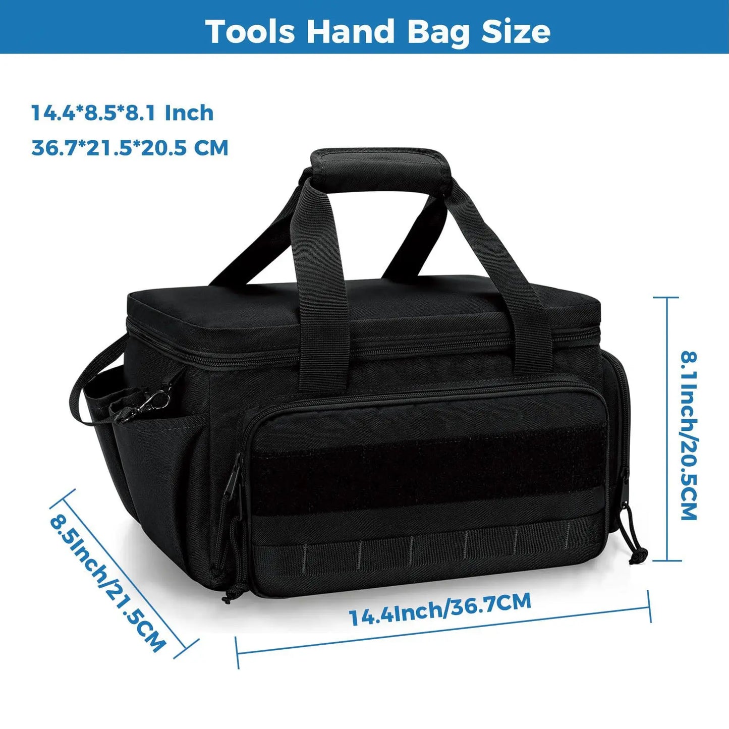 14" Heavy Duty Tool Bag Multipurpose Work Organizer for Handyman,Carpenter,Durable Portable Tool Storage