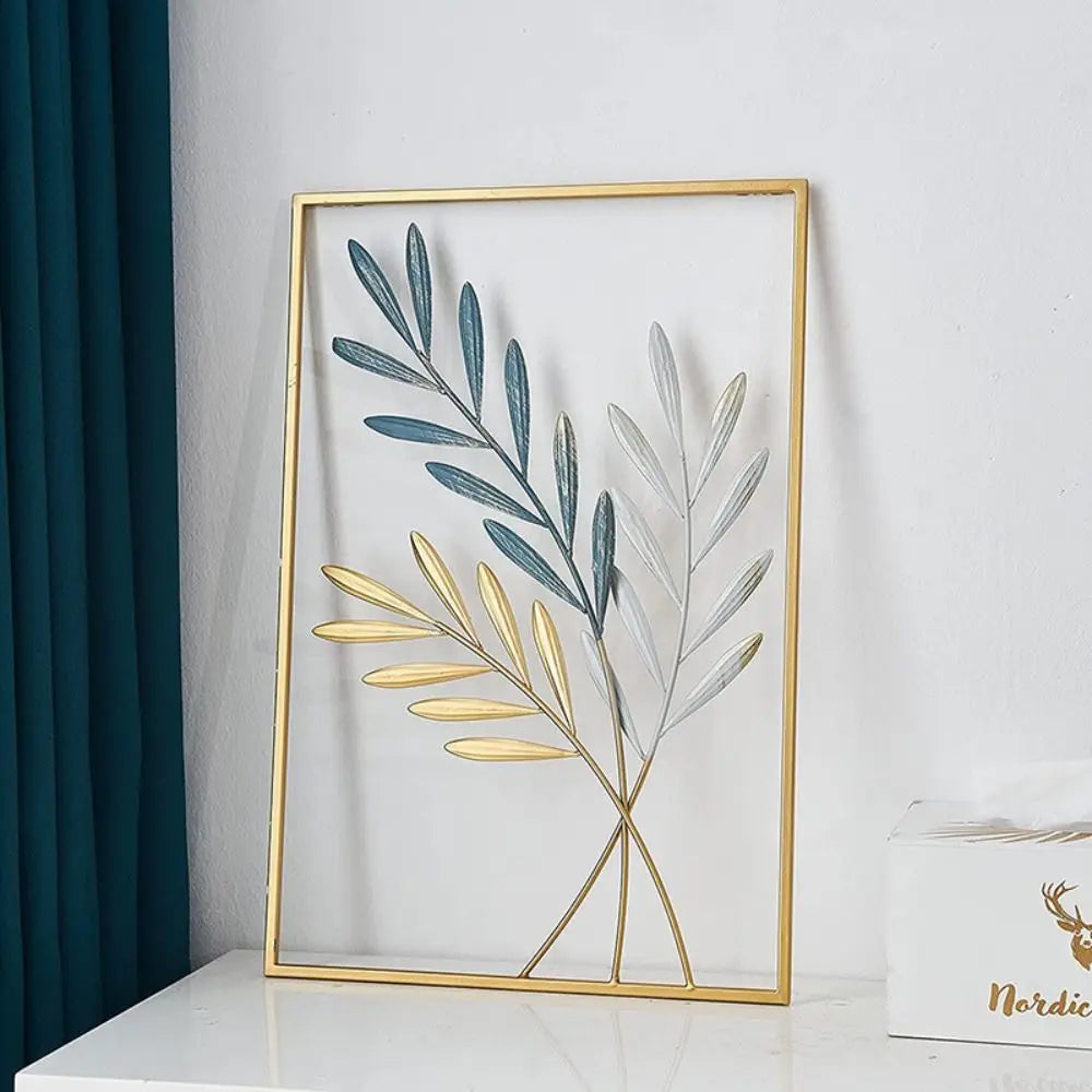 Decoration Wall Hanging Decor Cabinet Living Room Leaves Sculpture Desktop Ornaments Ginkgo Leaf Ornaments Iron Arts Crafts