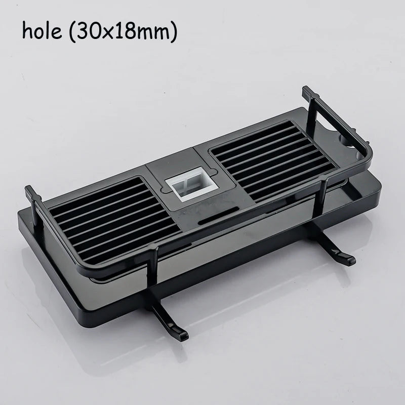 Bathroom Shower Storage Rack Organizer Pole Shelves Shampoo Tray Stand Single Tier No Drilling Lifting Rod Shower Head Holder