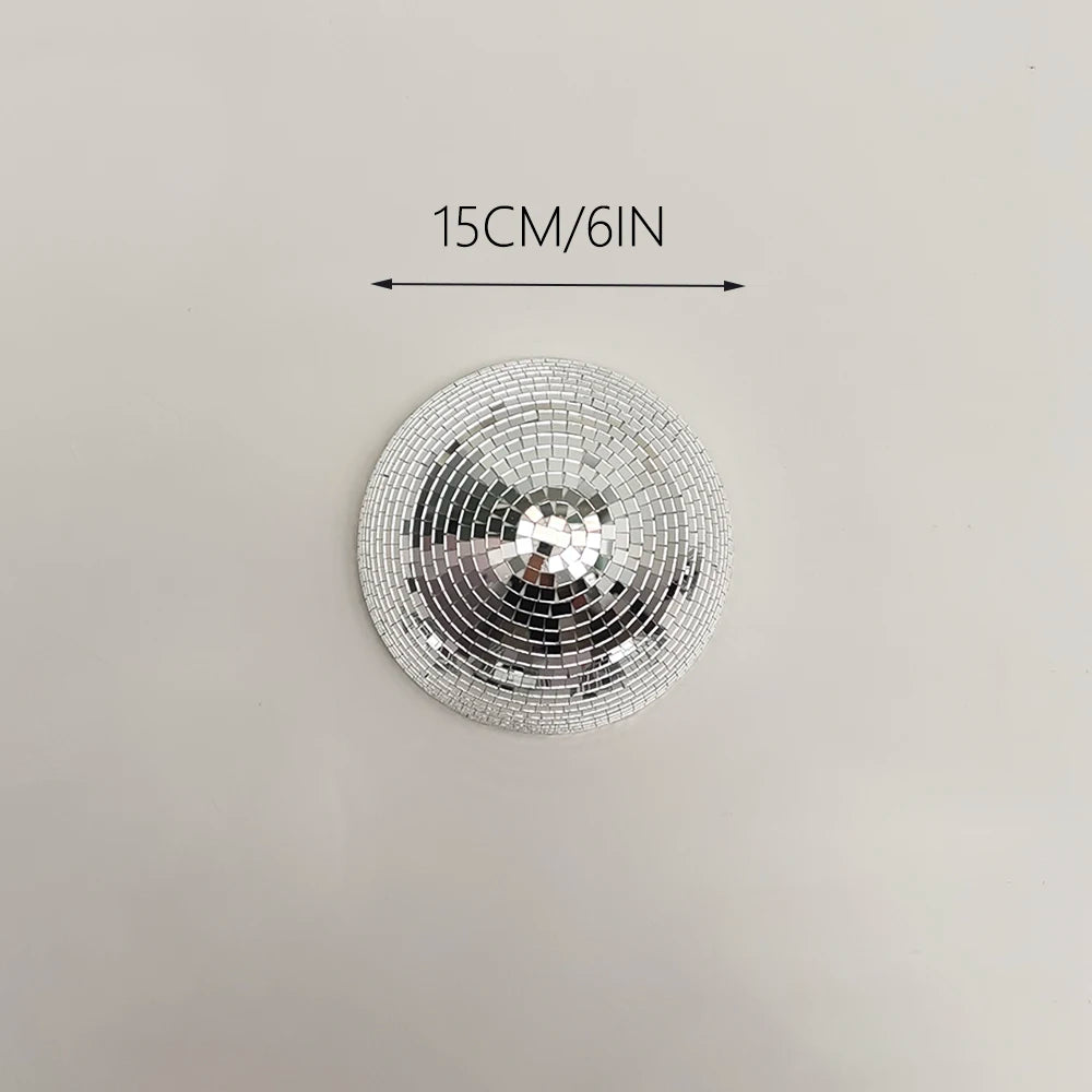 Wall Disco Ball Mirrored Designs Metallic Home Decor Mirror Ball Decoration For Wedding Disco Ball Semicircle Home Wall Art