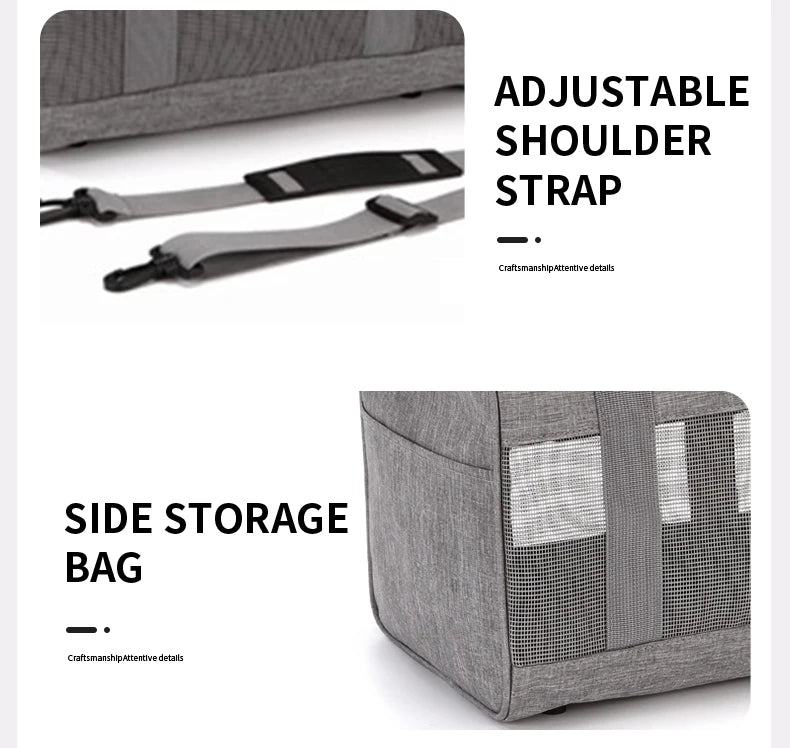 Pet Carrier Soft Travel Bag for Cats And Dogs Breathable Honeycomb Board Detachable Veterinary Cat Car Bag Support Board