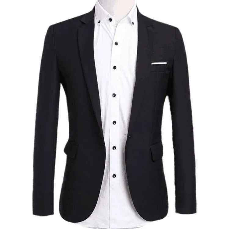 Men Suit 3 Piece Set Slim Fit Korean Style Best Man Groom Wedding Tuxedo Brother Group Formal Attire